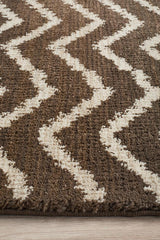 Moroccon Style  Chevron Design Brown Beige Rug