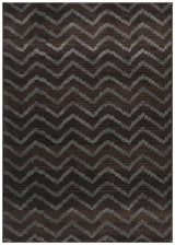 Moroccon Style  Chevron Design Brown Grey Rug
