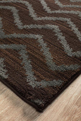 Moroccon Style  Chevron Design Brown Grey Rug
