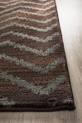 Moroccon Style  Chevron Design Brown Grey Rug