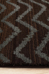 Moroccon Style  Chevron Design Brown Grey Rug