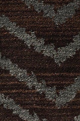 Moroccon Style  Chevron Design Brown Grey Rug