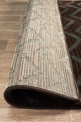 Moroccon Style  Chevron Design Brown Grey Rug