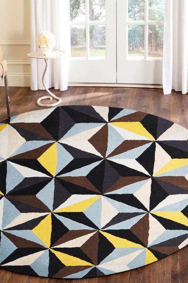 Matrix Pure Wool Blue Round Rug