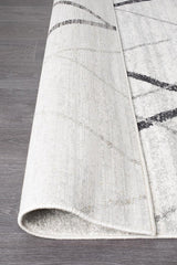 Oasis Noah White Grey Contemporary Runner Rug