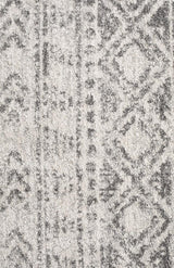 Oasis Ismail White Grey Rustic Round Rug