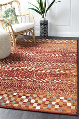 Oxford Mayfair Squares Rust Rug