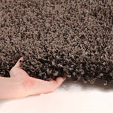 Pandora Collection Thick Soft Polar Brown Shag Rug
