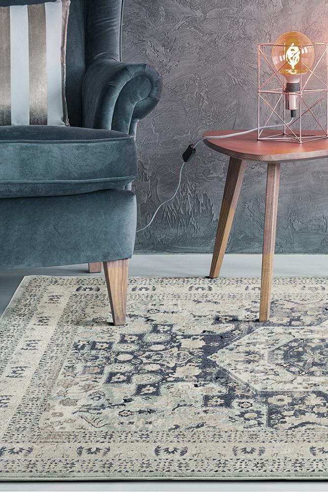 Providence Esquire Brushed Traditional Blue Rug