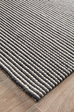 Load image into Gallery viewer, Studio Oskar Felted Wool Striped Rug Black White
